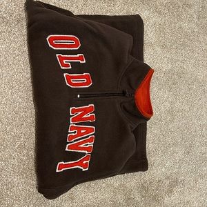 Old Navy Borwn and Orange half zip jacket with pockets